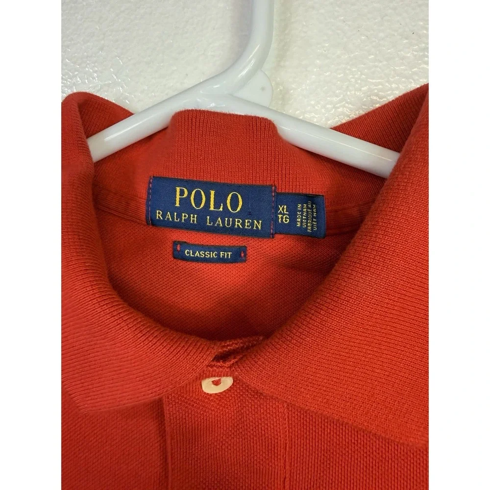 Ralph Lauren Men's Polo Shirt Sz XL Red Classic Fit‎ Short Sleeve Cotton Golf